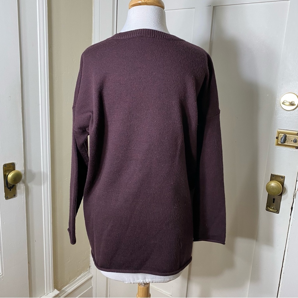 Eileen Fisher Crewneck 100% Merino Regenerative Wool Tunic Pullover Sweater M - Picture 11 of 14